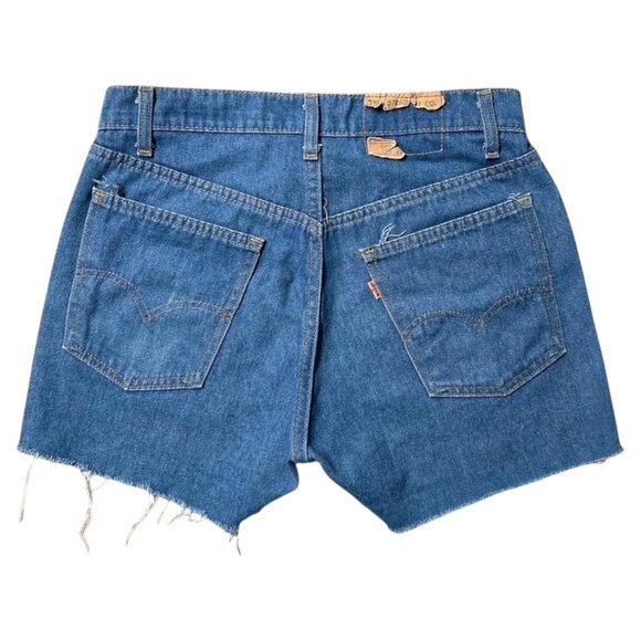 70s Vintage Levi's Highwaisted Jean Shorts Orange Tab Cutoff 505 Denim Talon 42. - Picture 2 of 5